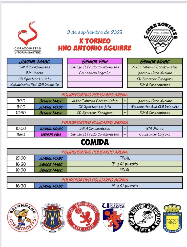 Planazo para este sábado. X Torneo Antonio Aguirre
