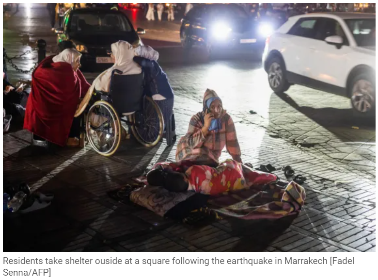 ⚠️Tragic news from #Morocco🇲🇦 as a  powerful 6.8-magnitude #earthquake struck near #Marrakech on Friday night.

Hundreds of people have been killed and the rescue teams are reportedly struggling to reach the most affected areas.
#المغرب #مراكش