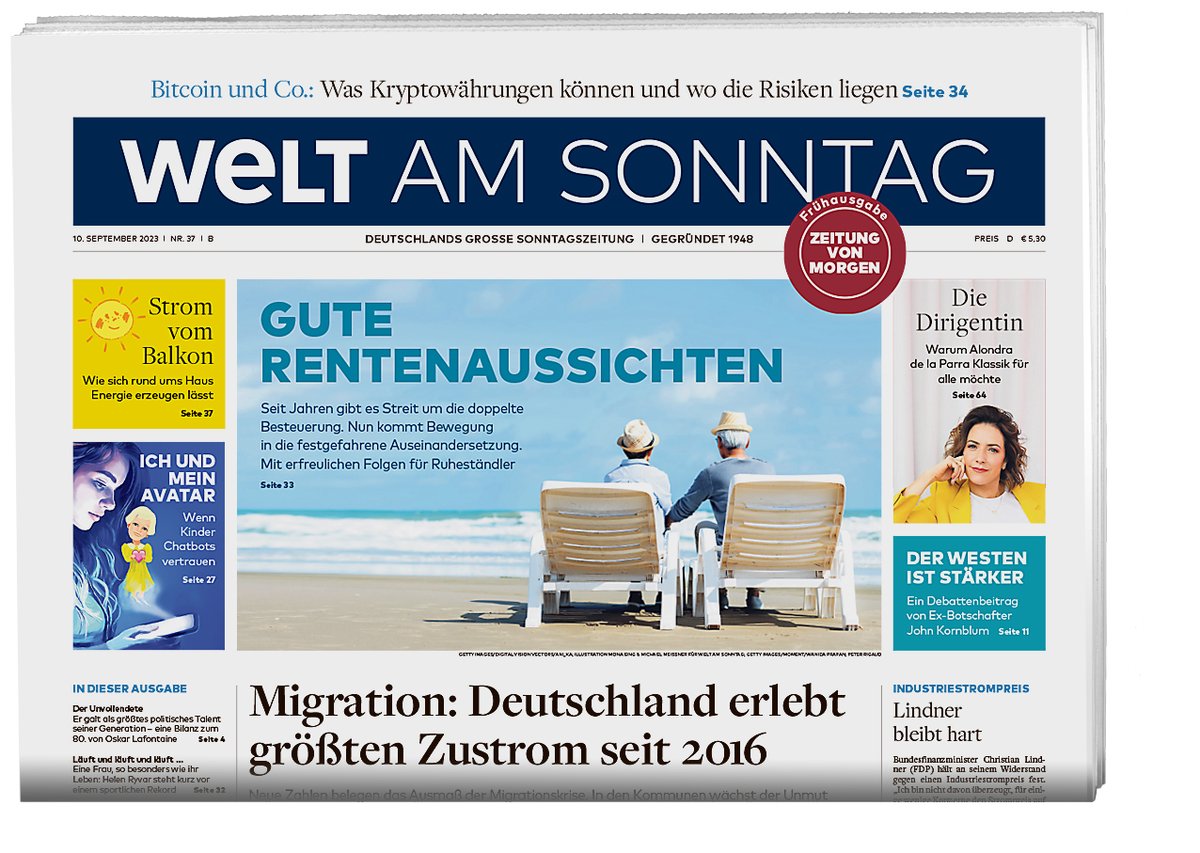 Die neue #WELTAMSONNTAG – jetzt bei Ihrem Zeitungshändler oder hier im E-Paper: epaper.welt.de @welt