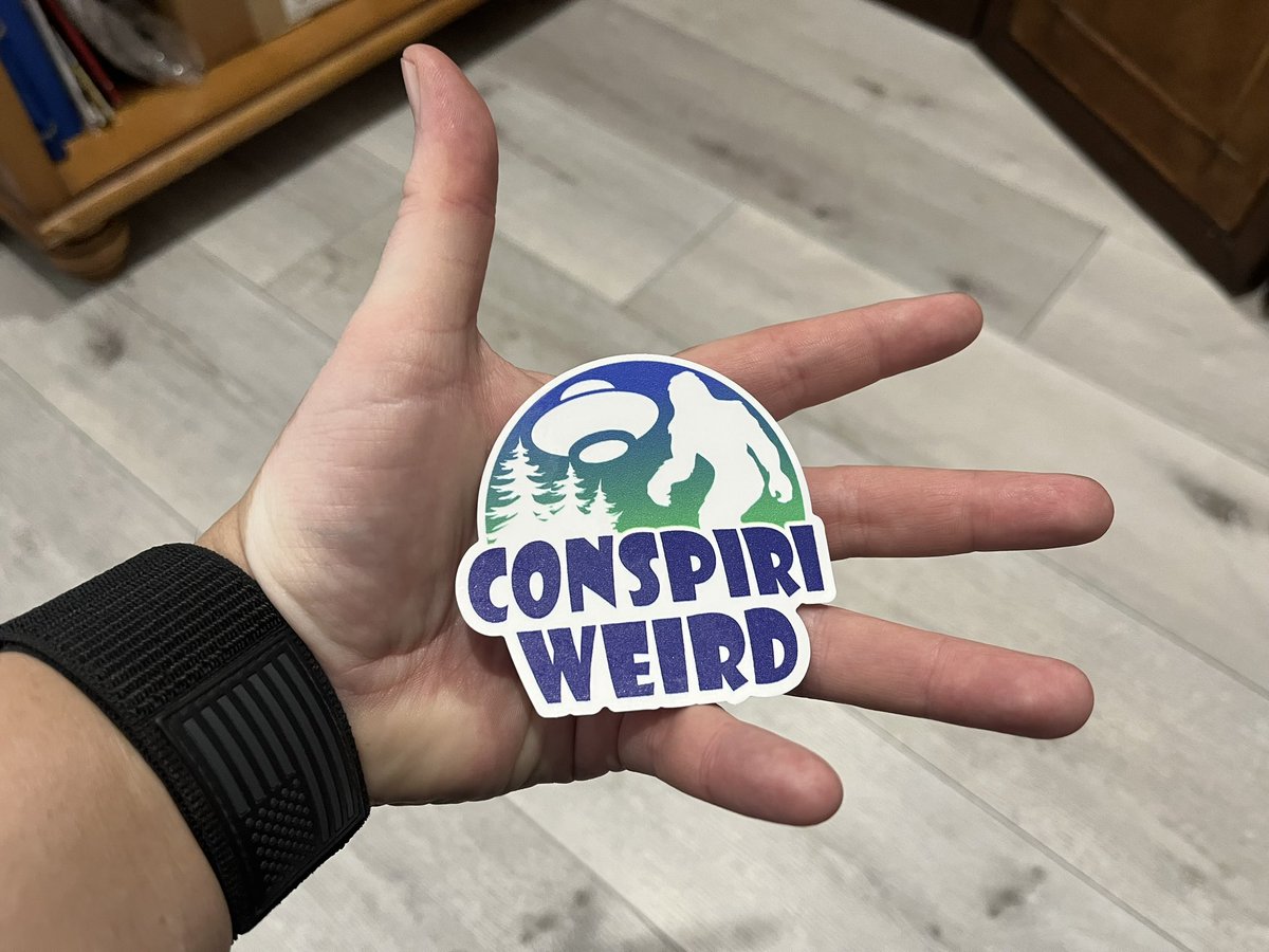 OneHandedWitch's tweet image. If you haven’t already, go like my podcast page, which is @ConspiriWeird! We talk about conspiracy theories and all things weird. If you like us enough, we have stickers for sale $3 for 1. $5 for 2. If you REALLY like is, get merch at ConspiriWeird.com