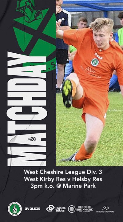 HelsbyFC's tweet photo. 🟢 MATCHDAY ⚽️

@helsbyfc Reserves travel up the M53 today to face @WestKirby1892 Reserves in @WestCheshireLge Division Three. 
A stern test awaits, the home side having won big in their last outing..

🕰️ 3:00pm
📍 Marine Park, Greenbank Road, West Kirby, Wirral CH48 5HL https://t.co/k2m5zl7tY7