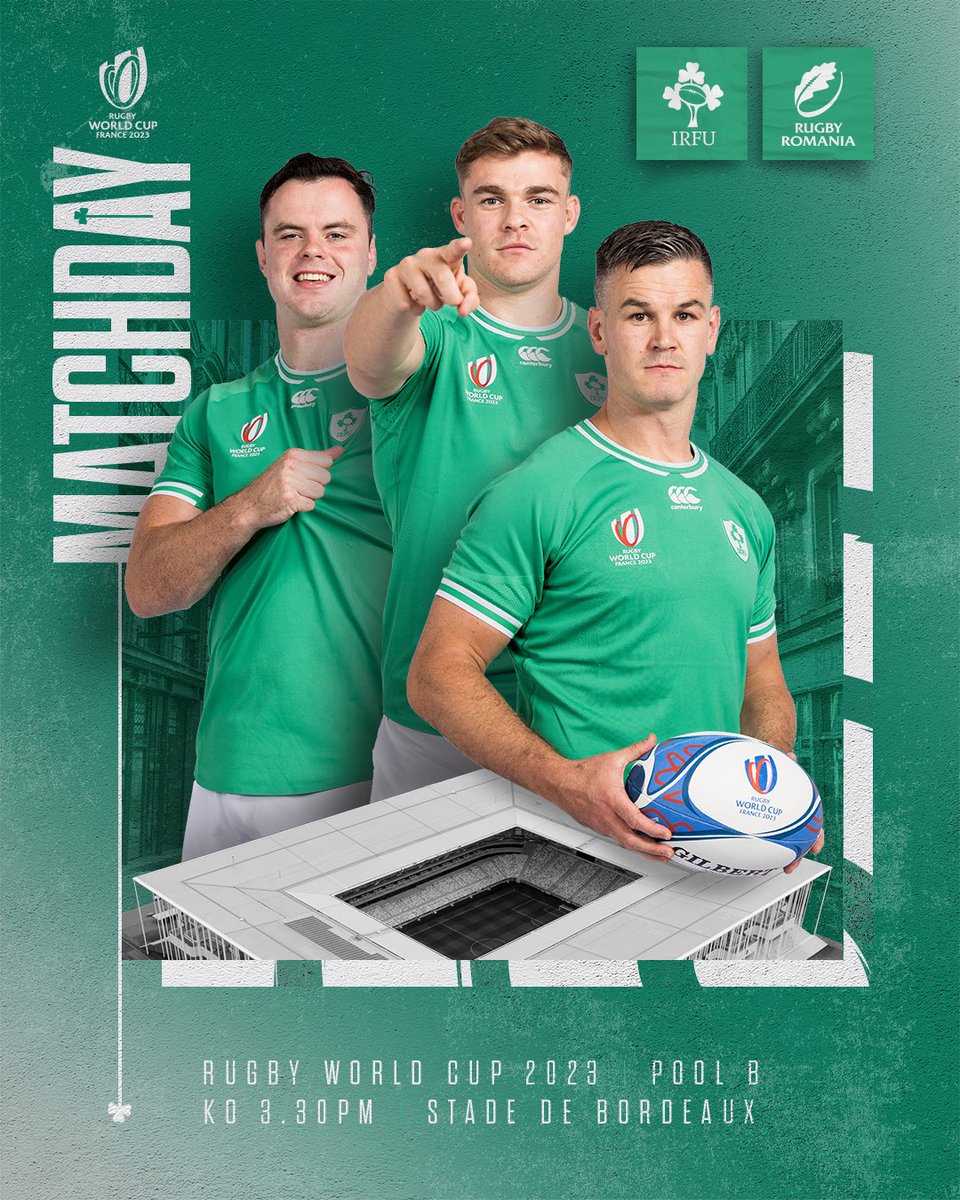 Ready to get our Rugby World Cup underway in Bordeaux! ☘️

#TeamOfUs