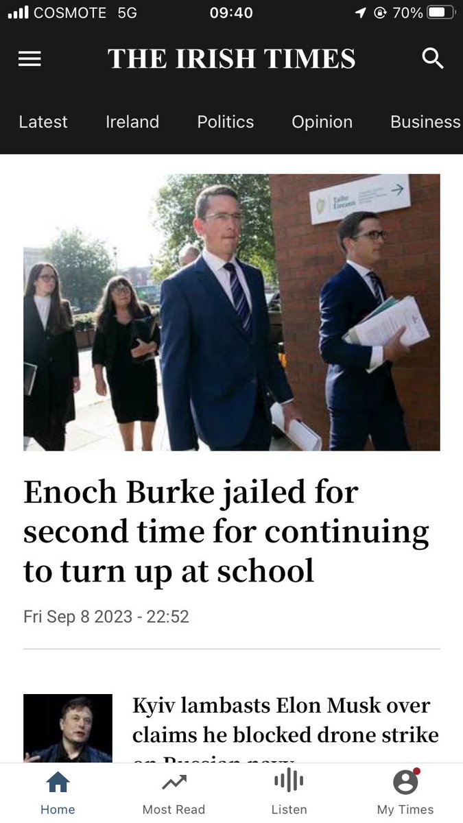 What is the <a href="/IrishTimes/">The Irish Times</a>’ headline this morning?

The catastrophic floods in Spain, Greece or Hong Kong? Or the abnormal heatwaves at home in Ireland?

No, again, Enoch Burke trumps the #ClimateCrisis and #BiodiversityCrisis.