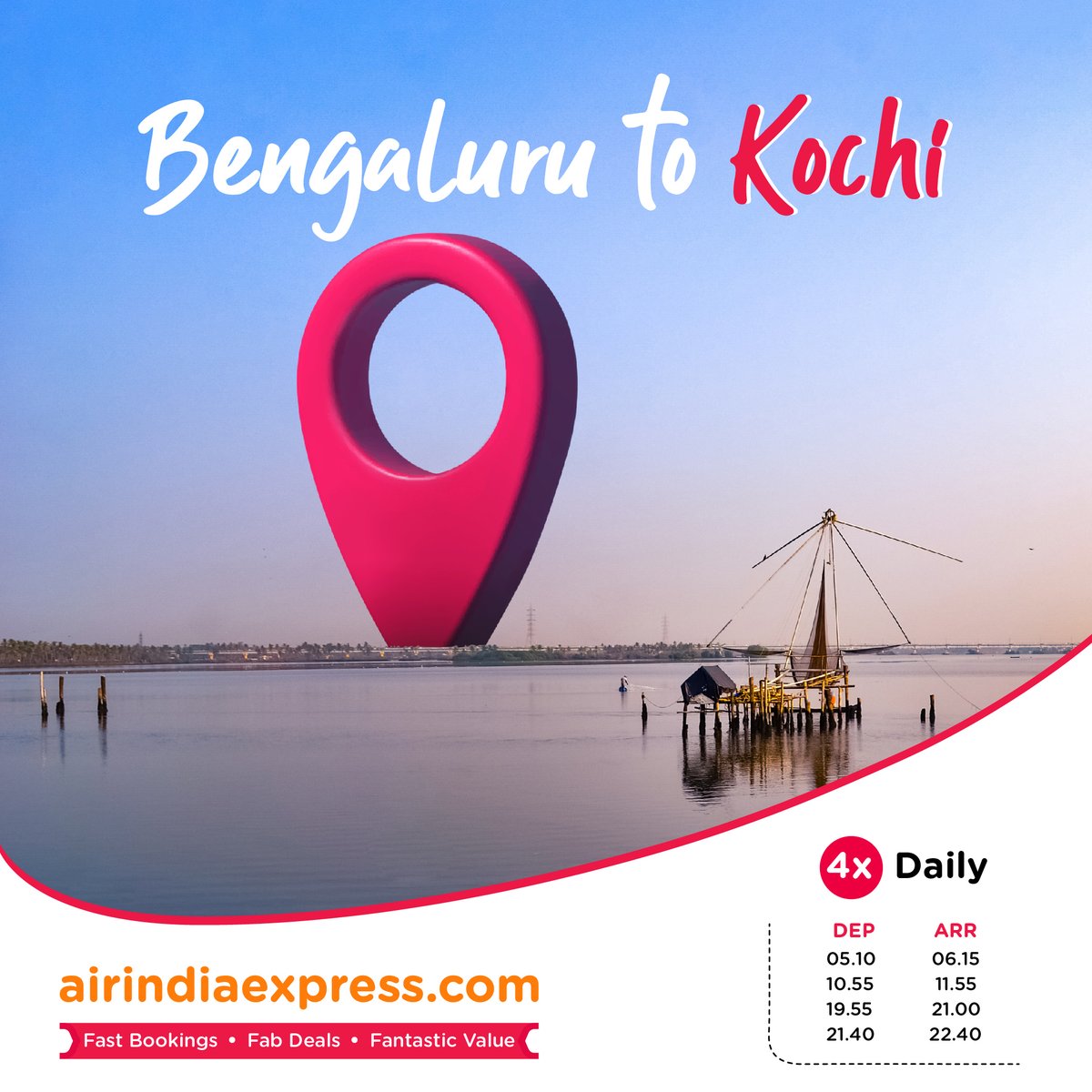 AirIndiaX's tweet photo. From the tech city of Bengaluru to the tranquil backwaters of Kochi and the cultural richness of Ranchi, fly direct with us! Also connecting Bengaluru direct to Goa, Guwahati, Pune, Delhi and many more destinations. Book now only on https://t.co/rMBTOFB9H1. #DirectToYourPlans https://t.co/e2sFWKgru1