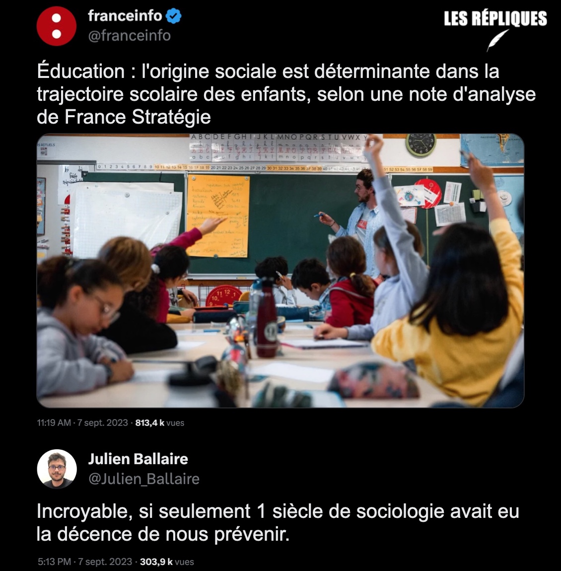 Les inégalités, selon l'origine sociale, ne reculent pas à l'école mais s'aggravent du collège au lycée, selon un rapport publié mercredi par France Stratégie organisme rattaché à Matignon : 'les élèves issus de familles plutôt défavorisées vont davantage redoubler ou se diriger…