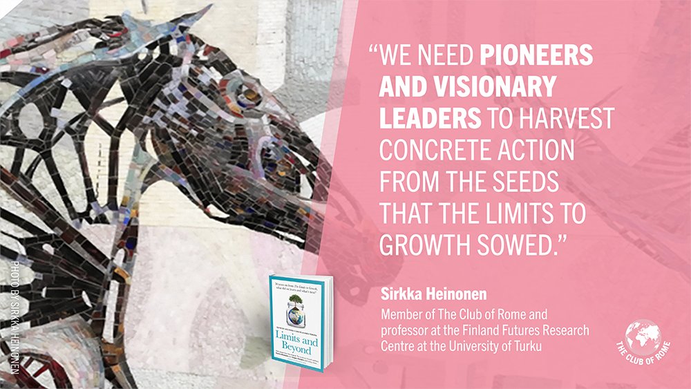ClubOfRome's tweet photo. 💡Humanity faces existential risks: #ClimateChange &amp; #AI. @SirkkaFMC member of The Club of Rome and professor @FFRC_Tutu gives us an update on her chapter in #LimitsAndBeyond and explores the role of AI in battling climate change. 
 
📚 Read the blog: https://t.co/dt1UztD5qy https://t.co/zJV8PTOzrP