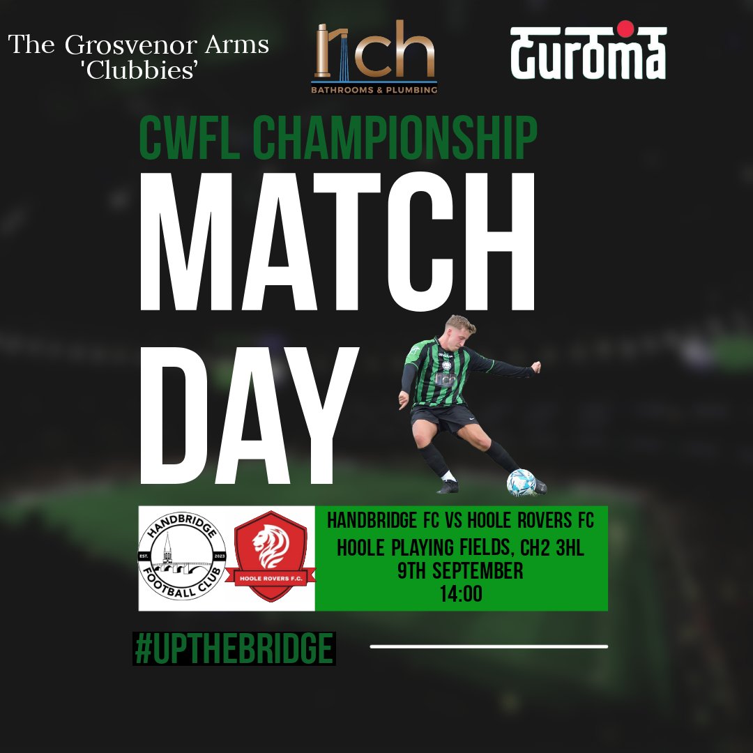 ⚽️ MATCHDAY ⚽️

🏆CWFL Championship 
🆚️ Hoole Rovers FC
📍 Hoole recreation ground, CH2 3HL
🕑 14:00