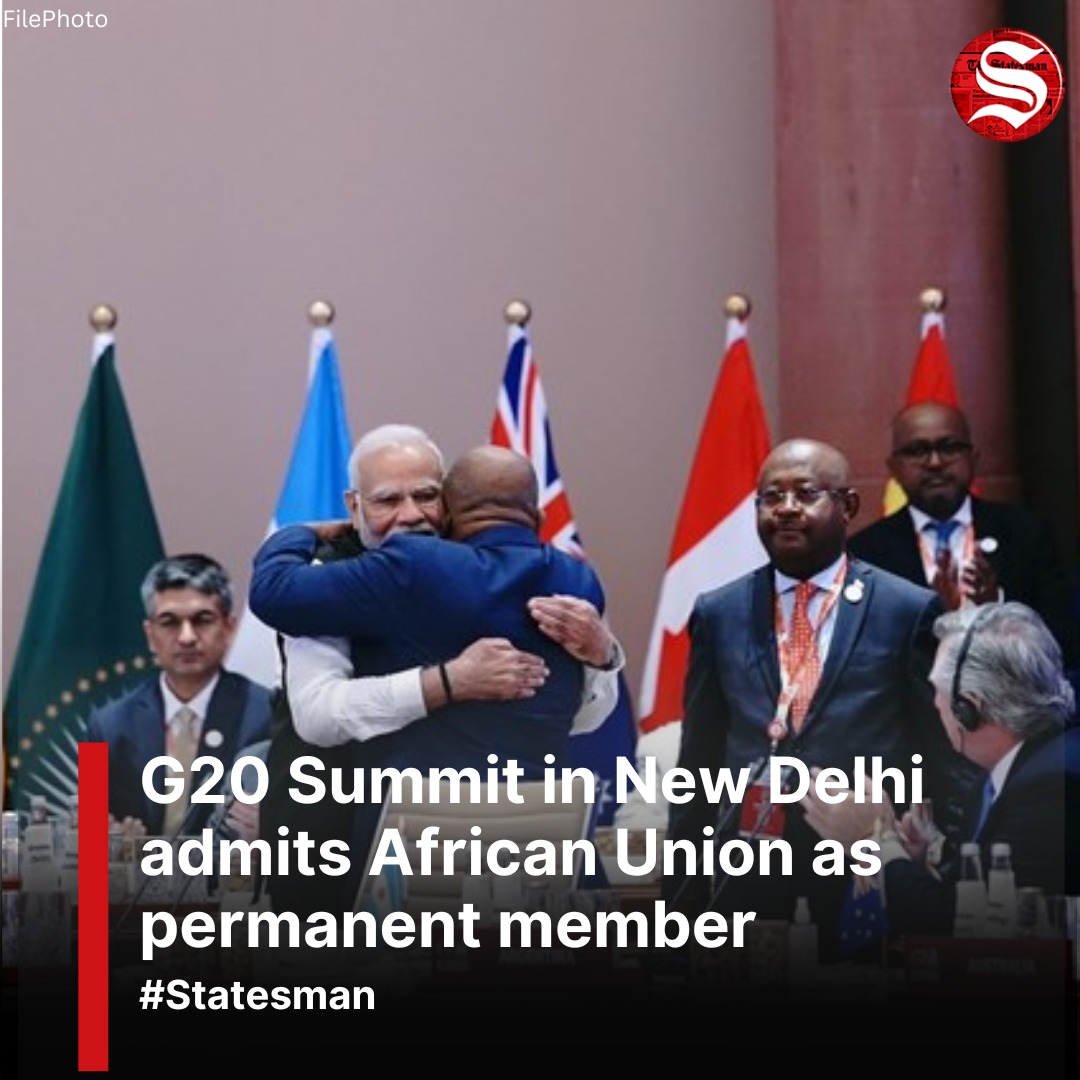TheStatesmanLtd's tweet image. The #AfricanUnion has been made a #permanentmember of the #G20 countries, #PrimeMinister #NarendraModi said on Saturday.#TheStatesman
