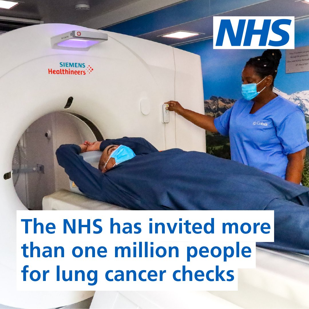 Over one million people have been invited for a lung cancer check as part of the biggest drive to improve early lung cancer diagnosis in NHS history. People can get on-the-spot chest scans at locations like football stadiums, car parks and town centres. england.nhs.uk/2023/09/nhs-en…
