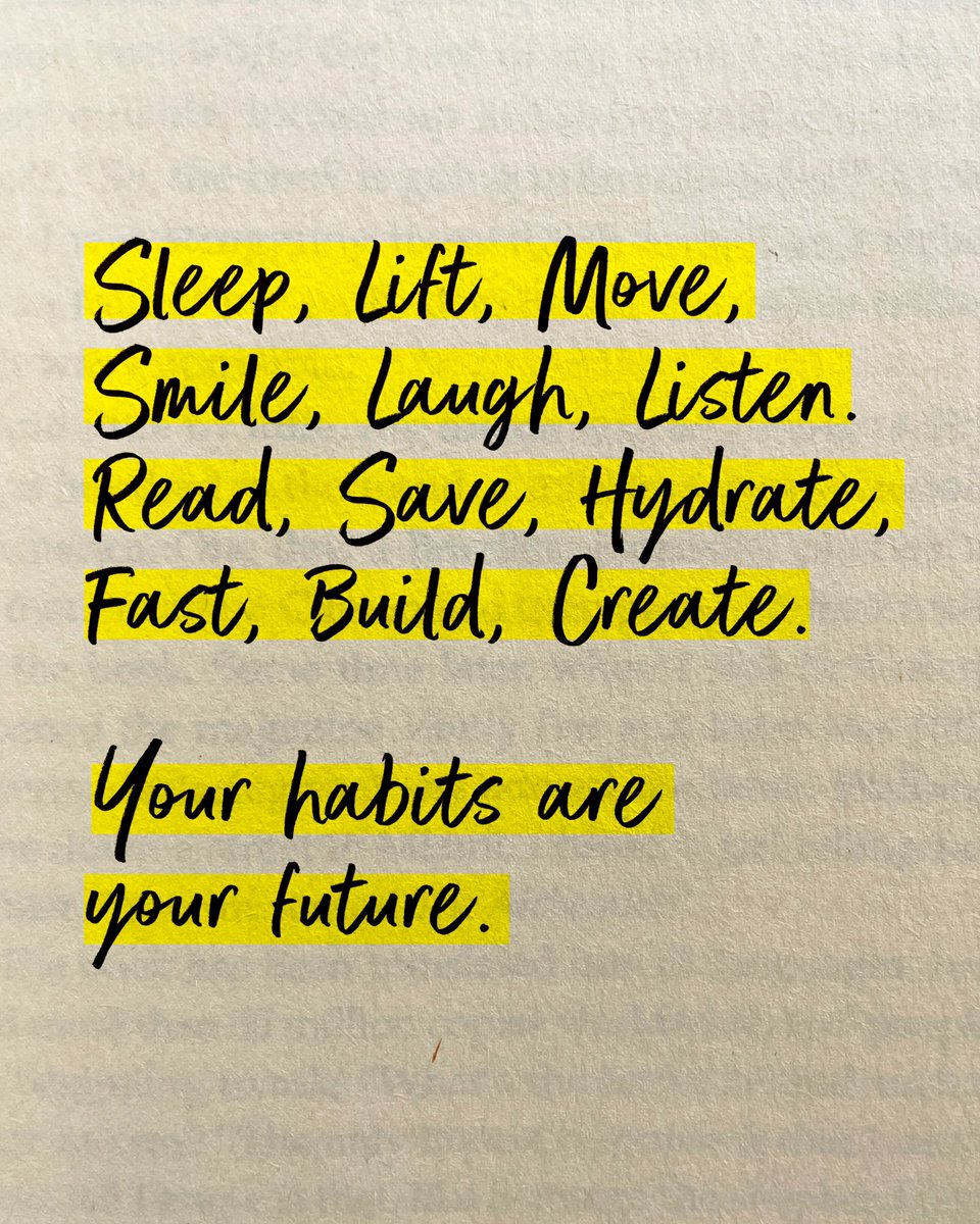 🌟 Habits shape your destiny! 🚀

😴 Sleep
💪 Lift
🏃 Move
😄 Smile
🤣 Laugh
👂 Listen
📚 Read
💰 Save
💧 Hydrate
⏳ Fast
🛠️ Build
🎨 Create

Small actions, big outcomes! Let's craft your future together. 💼 

#MindsetMentor #Management
#personaldevelopment #PersonalGrowth