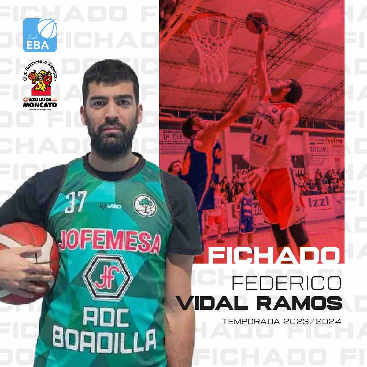 💥🅵🅸🅲🅷🅰️🅹🅴💥
🏀 #LigaEBA 🏀

Federico Vidal Ramos (pívot de 210 cm) se incorpora a nuestro <a href="/AzulejosMoncayo/">Azulejos Moncayo</a> #CBZ de #LigaEBA para aportar consistencia interior, rebote e intimidación.  

¡Bienvenido Fede!

#familiaCBZ
#EsoQueSientesEsCBZ 🏀❤️🦁