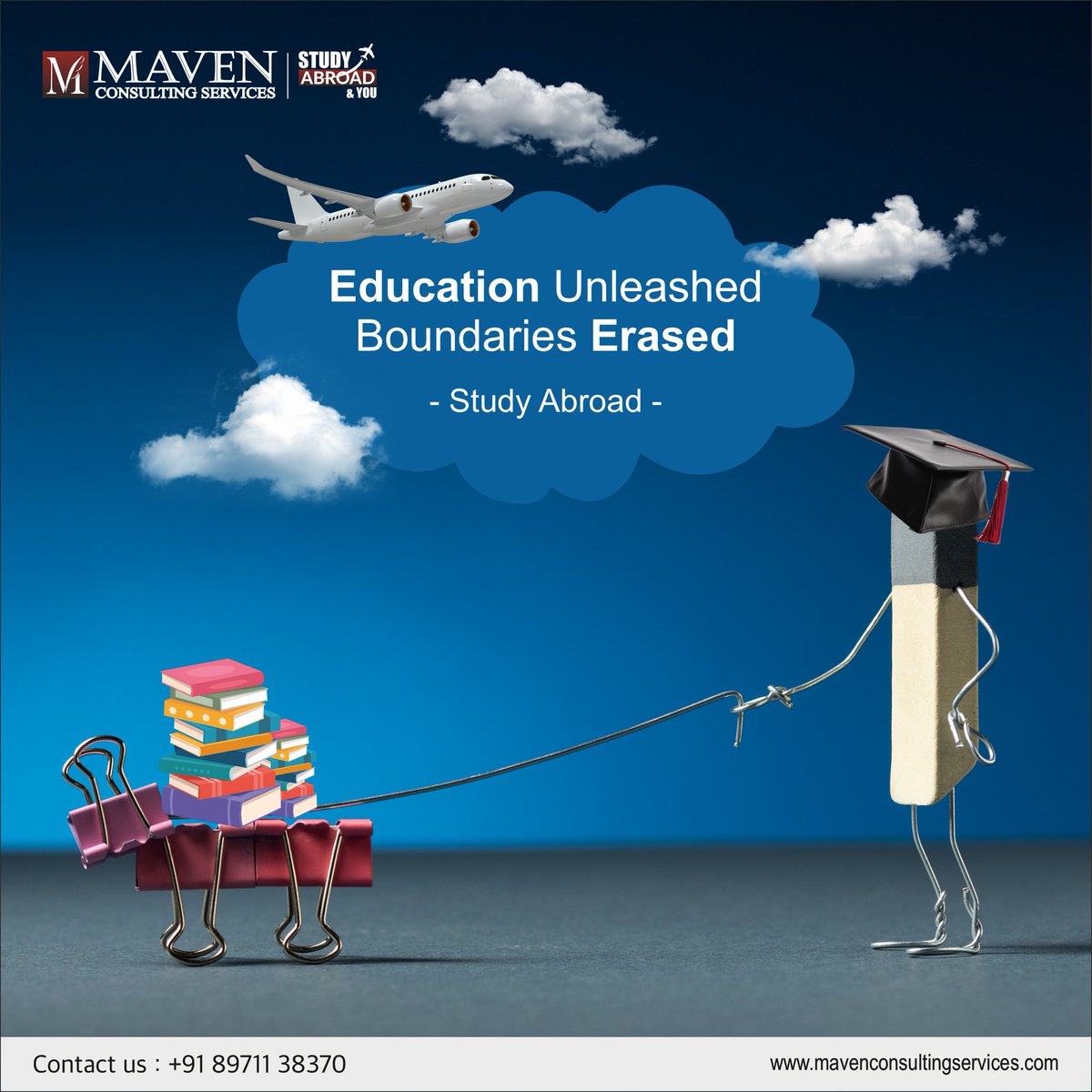 MavenContact's tweet image. Don&apos;t just dream, chase it!🌍🎓 It&apos;s time to erase boundaries and unleash your potential. Study abroad, and let the world become your classroom🌏 Apply now and transform your life with #EducationUnleashed #StudyAbroad
Get in touch with us for expert counselling
at +91 89711 38370
