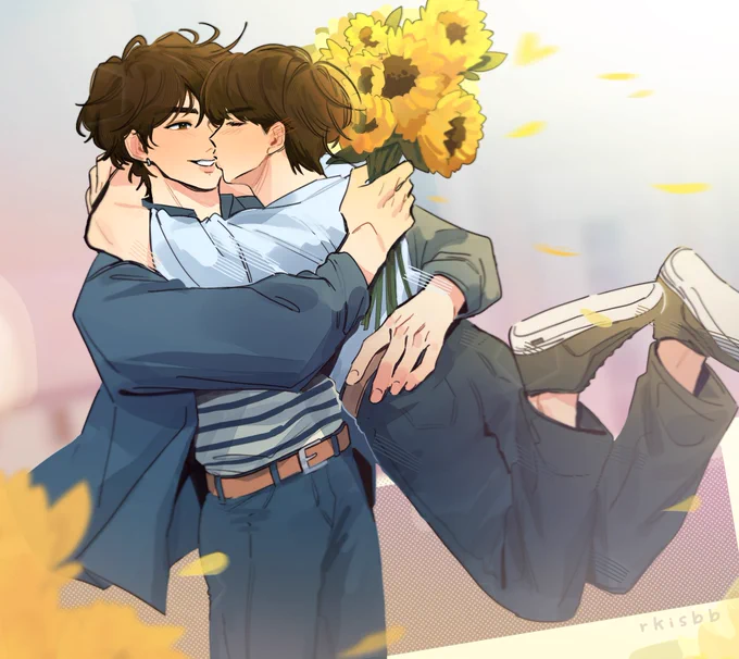 too soft hearted to be mad at him for too long (jumps right into his arms ..) #kookmin 