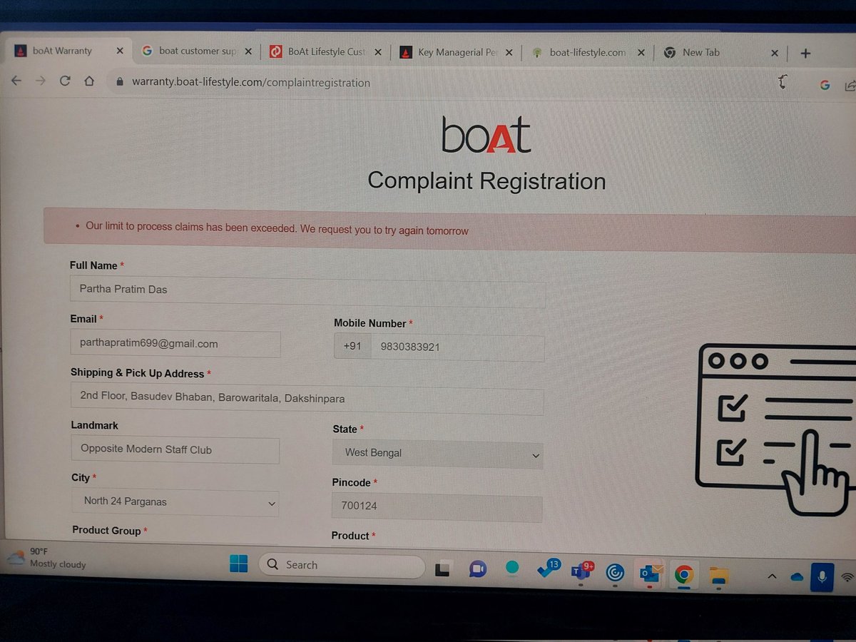 parthap_das's tweet photo. @amangupta0303 This is what you are showing when I am trying to register complaint https://t.co/z8Qyr07rsZ