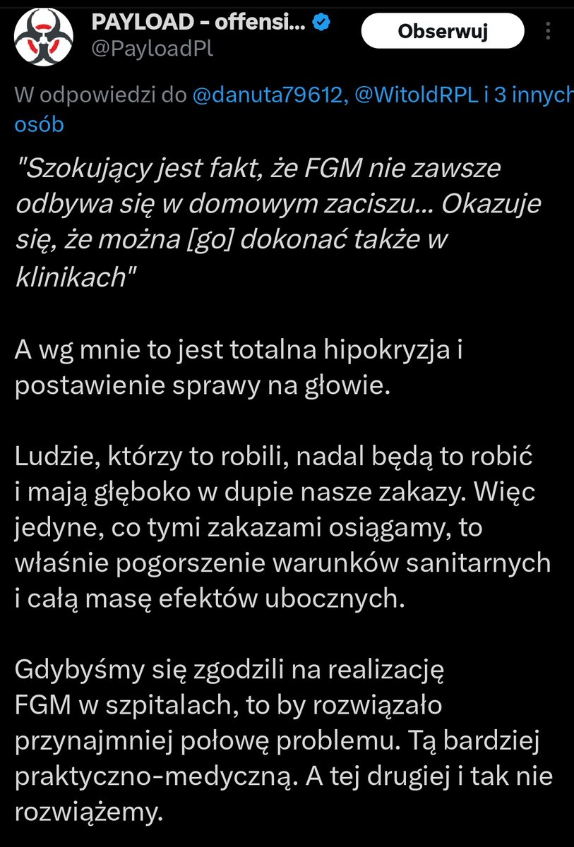 heretyczka_'s tweet photo. Nic bardziej obrzydliwego dzisiaj nie przeczytacie.
Pozbawianie kobiet przyjemności z seksu poprzez usuwanie łechtaczki i zszywanie pochwy powinno odbywać się w szpitalach 🤡 https://t.co/DSVrB45svP