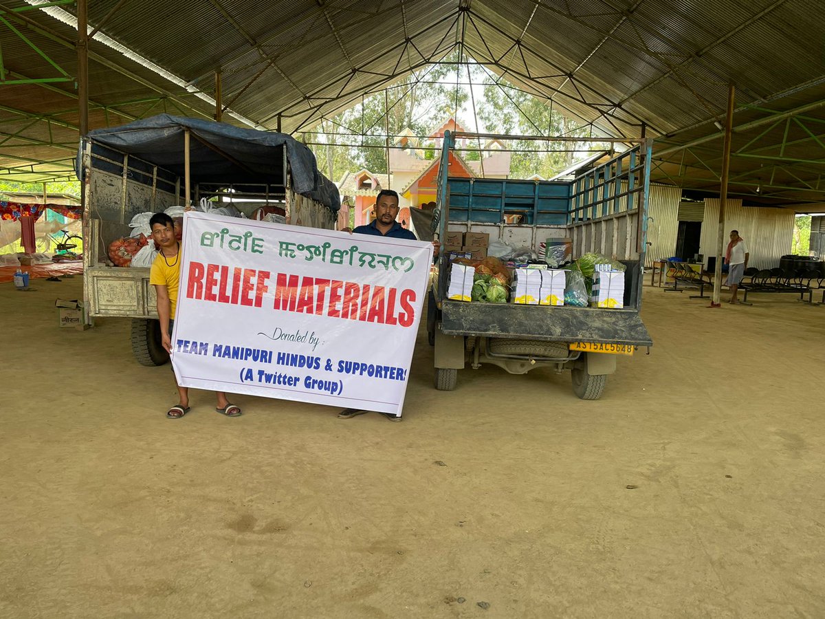 NEPerson8's tweet photo. RELIEF materials distributed to Meitei Victims at different 7+ #relief camps.We appreciate our volunteers of Team-A,B,C, D,E.We are proud of them.We also thank all the donors for their generous help.Our special gratitude n thanks to the #Hindu Twitter group.🙏
#SaveMeiteis https://t.co/jKt772JW2v