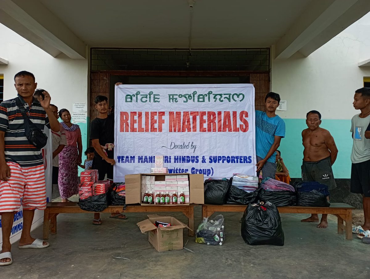NEPerson8's tweet photo. RELIEF materials distributed to Meitei Victims at different 7+ #relief camps.We appreciate our volunteers of Team-A,B,C, D,E.We are proud of them.We also thank all the donors for their generous help.Our special gratitude n thanks to the #Hindu Twitter group.🙏
#SaveMeiteis https://t.co/jKt772JW2v