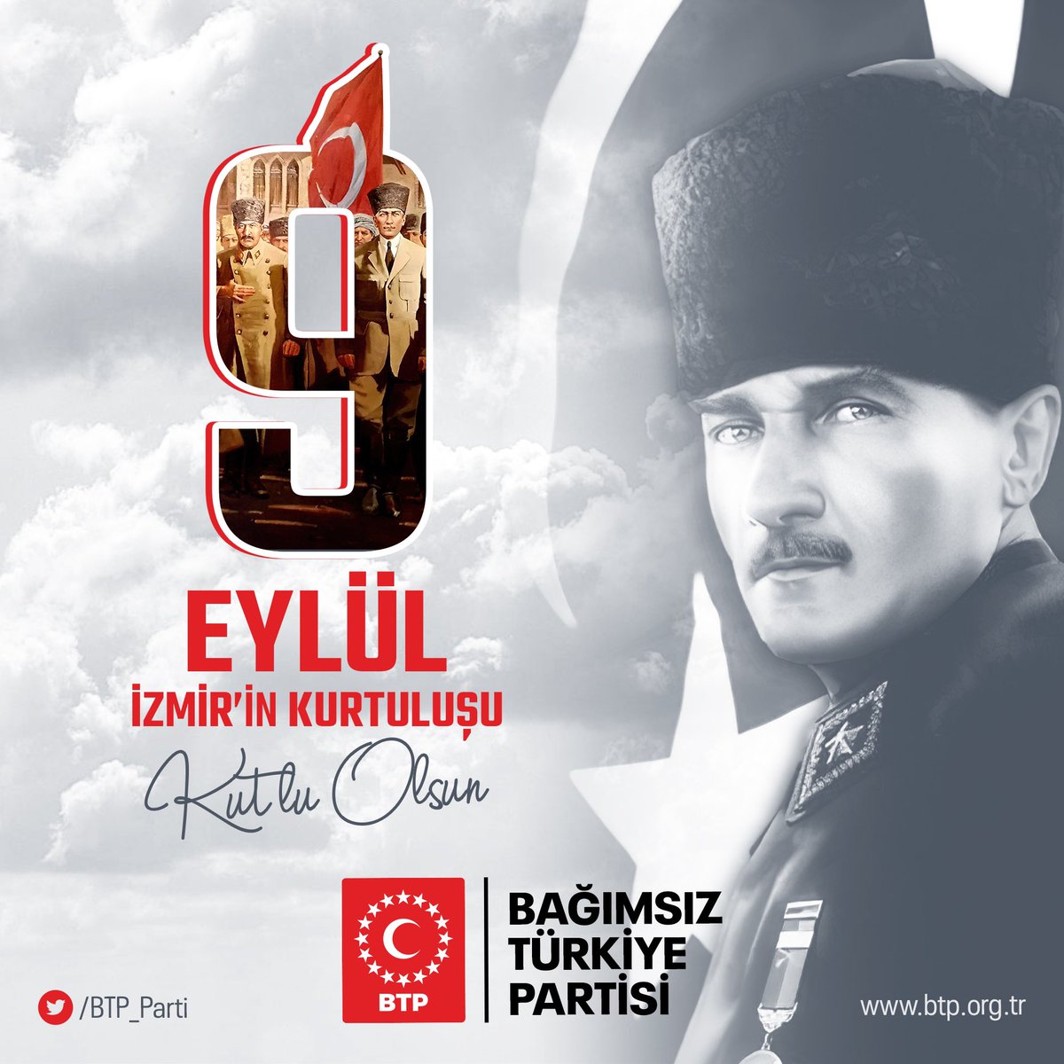 İzmir'in düşman işgalinden kurtuluşunun 101. yılı kutlu olsun. 
İzmir'in dağlarında ve tüm yurtta çiçekler açtıran Gazi Mustafa Kemal Atatürk'ü ve silah arkadaşlarını rahmetle anıyoruz.

BU VATAN BİZİMDİR BİZİM KALACAK🇹🇷 #9eylül1922 #izmir #9eylülizmirinkurtuluşu