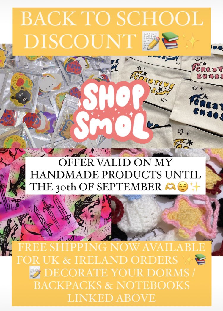 dolgeai's tweet photo. BACK TO SCHOOL OFFER NOW AVAILABLE ✨📚📝 SHOP NOW !!! 
https://t.co/HTjnYkvfJ1
#kofiartist #kofi #SmallBusiness #uk #Ireland #BackToSchool #illustrator #crochet #gouache #SmallBiz https://t.co/DkB2Lvq3q6
