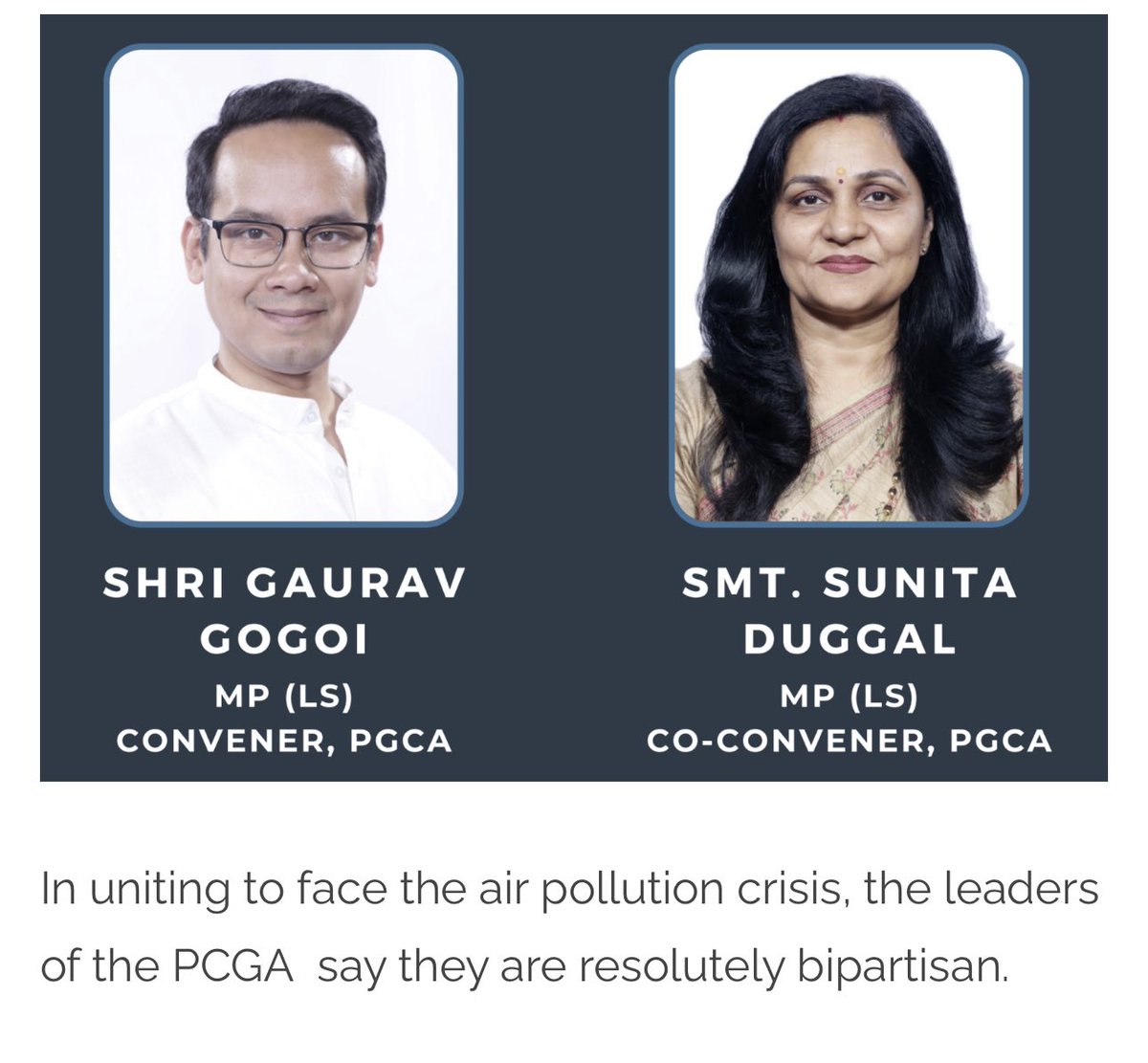 CBhattacharji's tweet photo. The 2 MPs leading #PGCA as convenors are from rival parties but (refreshingly) agree the group is not to score political points.
The group’s focus is on engaging experts, health impact, reducing #AirPollution
But what after #Elections2024?
https://t.co/567VzCtFGN https://t.co/RtUIwY8hyI