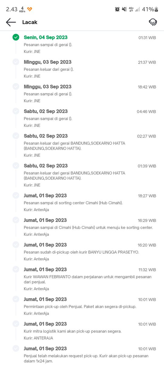 satriascs's tweet photo. Masa gini sih min,,,, seminggu lebih lo yoaa. @JNECare @JNE_ID @tokopedia https://t.co/pgp1mLqSCc