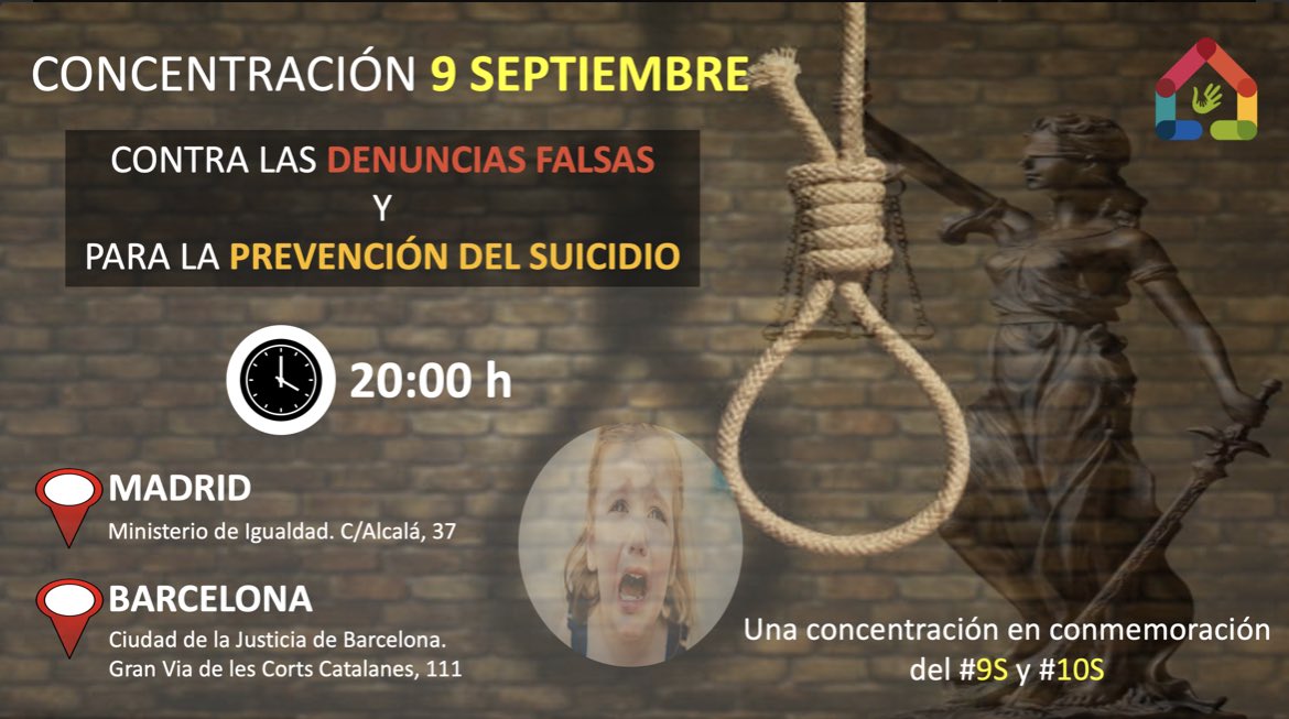 Asoc__Anavid's tweet photo. Hoy es el Día Internacional contra las #DenunciasFalsas
DIGAMOS BASTA! Hoy os esperamos en Madrid y Barcelona
#STOPDENUNCIASFALSAS #9S #FalselyAccusedDay https://t.co/4YmSpqHB5U