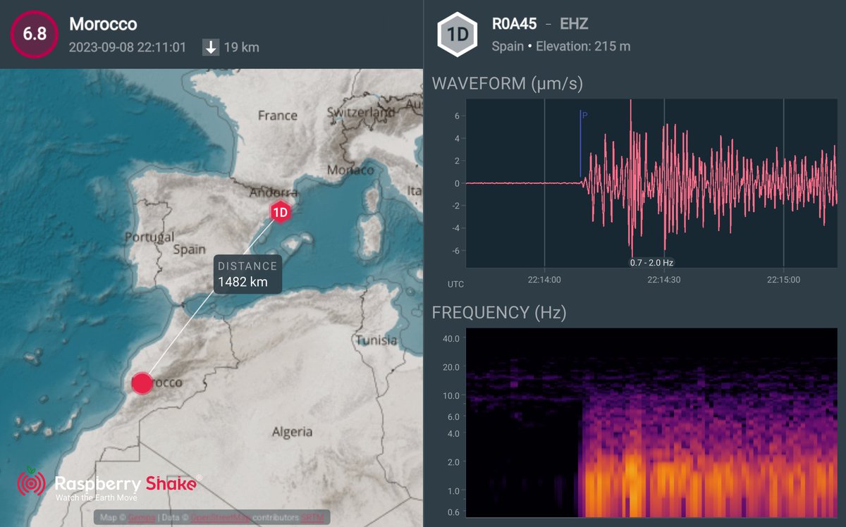 JDiazCusi's tweet image. Aixi s&apos;ha enregistrat el terratremol d Marrakech al sismometre de l&apos;institut Costa Llobera d Barcelona. #xarxa sismica educativa del @GEO3BCN_CSIC #CitizenScience  @raspishake #ShakeNet
