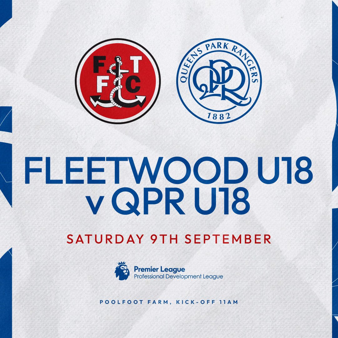 QPRAcademy's tweet photo. Our Under-18s return to league action away at Fleetwood this morning ๐ฃ๏ธ
๐๐ข๐ ๐ ๐ข๐ก ๐ฌ๐ข๐จ ๐ฅ'๐ฆ! ๐ https://t.co/JNIfNoqy0t