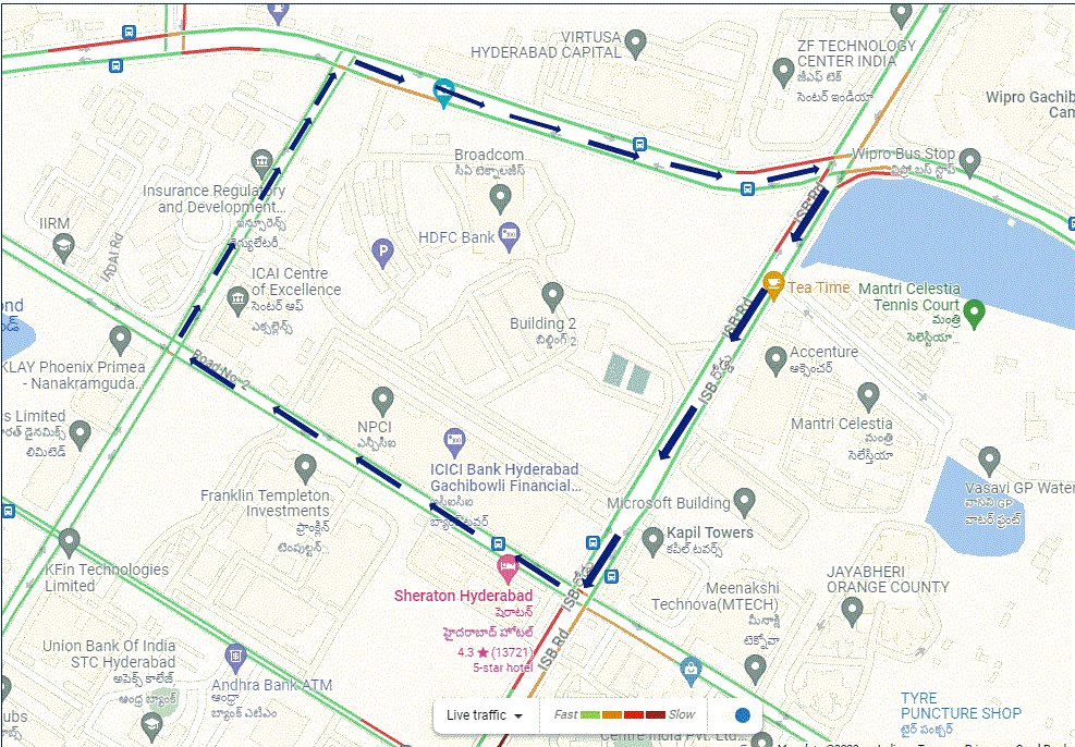 RaviKumar126776's tweet photo. @CYBTRAFFIC 
Dear authorities, there is always a waiting time at wipro signal for vehicles coming from all 4 directions. One way route implementation will ease the traffic to the maximum extent, try this on pilot run as depicted in picture attached. @hydtpdsr @HYDTP https://t.co/JtCzWLCpQj