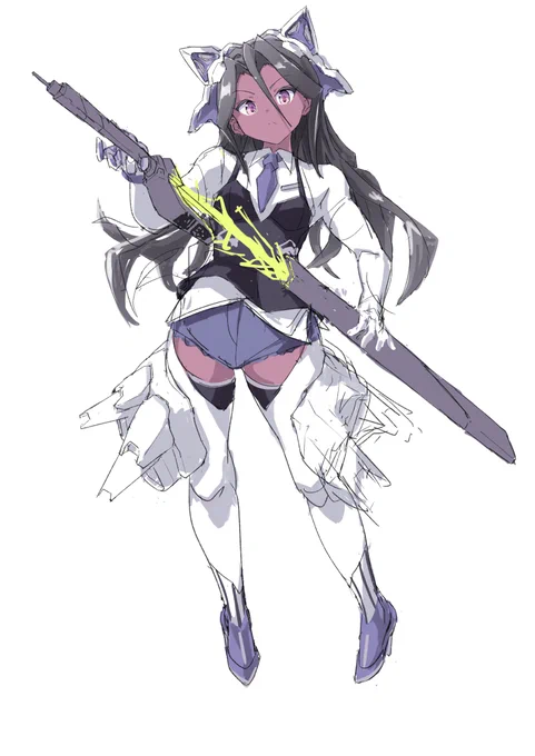配信で描いてたオリキャラです。中々デザインが思いつかないなー。 