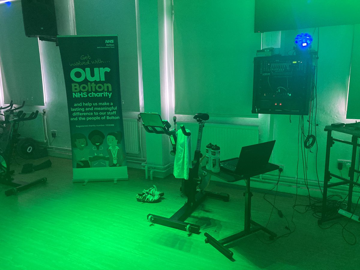 The stage is set at Bolton Spin Studio for the six-hour charity spinathon and the first riders have arrived. It’s time to saddle up and hand over to Gareth and Ian. If you’d like to sponsor any of the teams, please follow the link below. Let’s do this 🙌🏻
 justgiving.com/team/spinathon…
