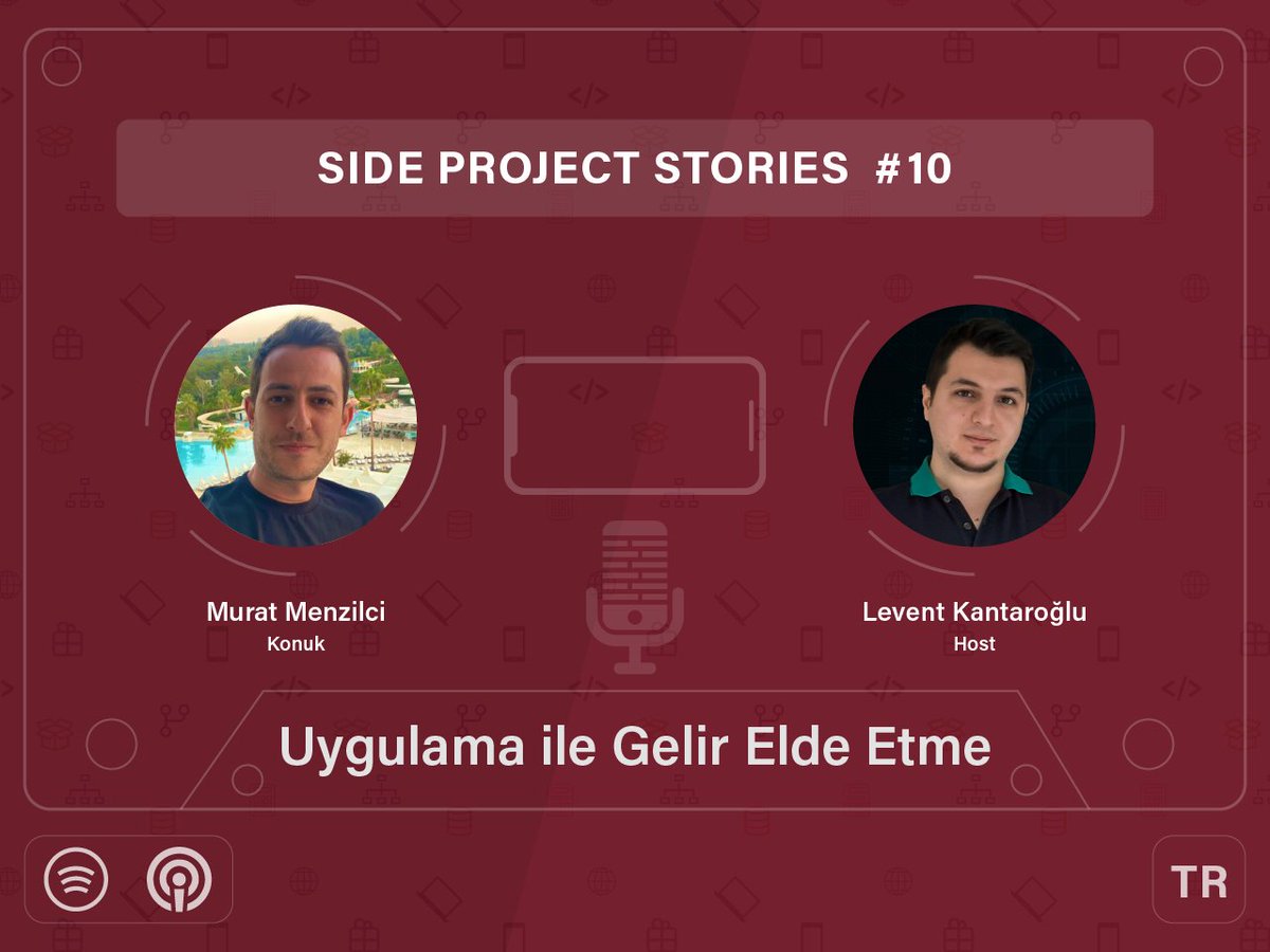 "Side Project Stories" podcast serisinin onuncu bölümü ile karşınızdayız. Bu yayında Murat Menzilci ile side project üzerinden gelir elde etme hakkında konuştuk.

Keyifli dinlemeler 🎧

open.spotify.com/episode/0CV6hA…

#podcast #sideproject #developer #ios #android
