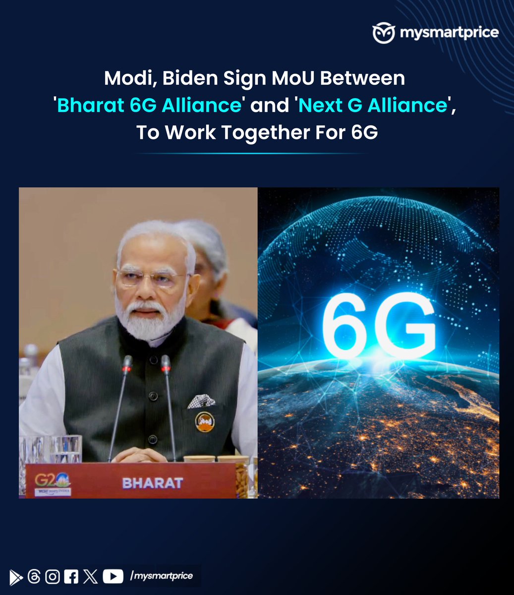 mysmartprice's tweet photo. India and US will work together to develop 6G technology. #G20Bharat https://t.co/acGEm6TRV2