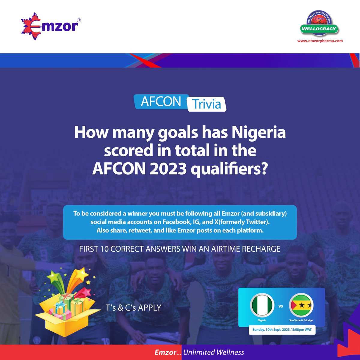 emzornigeria's tweet photo. Hello football lovers!
 Here's another opportunity to win yourself some free airtime. Send in your answers with the hashtag #EmzorAfconTrivia. Tag your friends to participate.
Look out for the next trivia later today.

#EmzorAfconTrivia
#EmzorPredictandWin
#AfconPredictandWin https://t.co/pF7Eo9ygRN