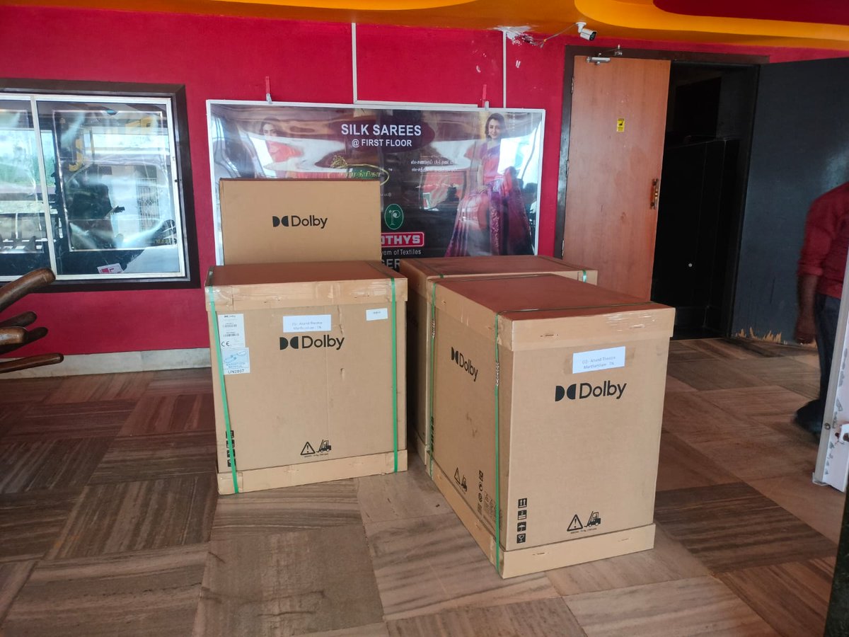 AnandCinemas's tweet image. The most powerful #DolbyAtmos 🔊⚡ is coming very soon @AnandCinemas. #Leo 🧊🔥

Fully powered by @Dolby speakers 🎛️