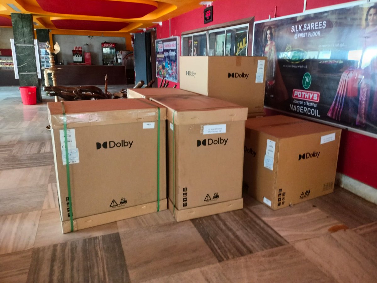 AnandCinemas's tweet image. The most powerful #DolbyAtmos 🔊⚡ is coming very soon @AnandCinemas. #Leo 🧊🔥

Fully powered by @Dolby speakers 🎛️