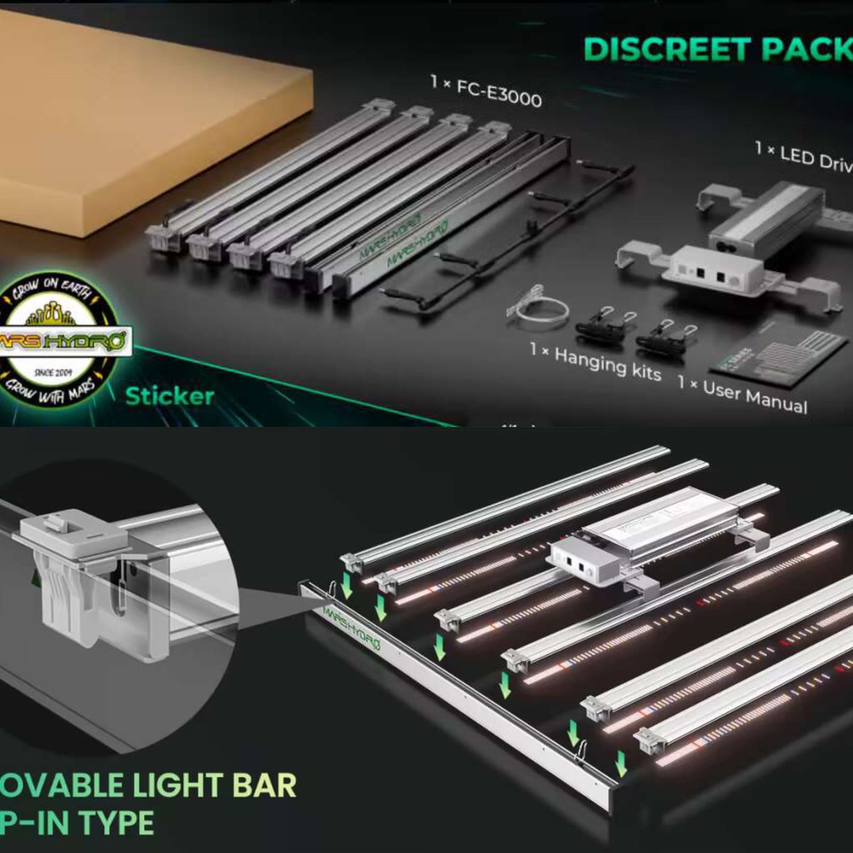 desdelasemilla's tweet image. Mars Hydro #FCE4800 Highly Cost-effective #Ledgrowlight for ( 4'x4' )，Detachable bars save storage space 

great power
light weight
small bulk
convenience servicing 
high reliability
Highly Recommendation
