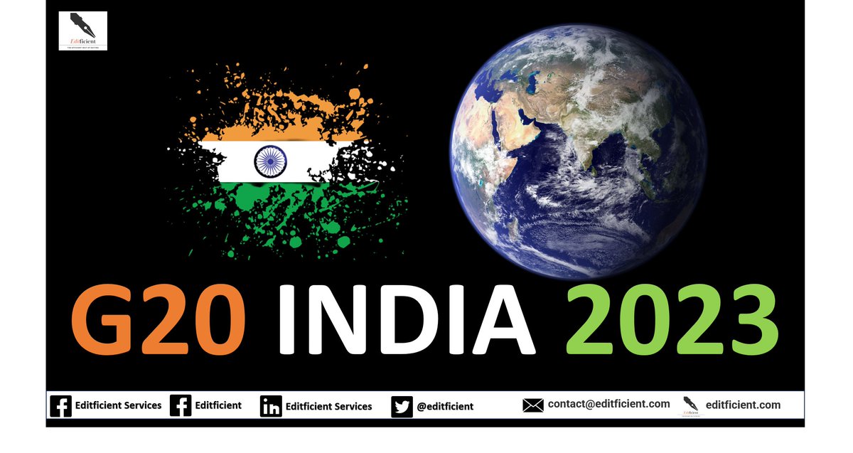 editficient's tweet photo. 🌍 The world’s eyes are on New Delhi as India proudly hosts the G20 Summit 2023. Leaders from around the globe have gathered to discuss pressing global issues. This historic event underscores India’s growing influence on the world stage. #G20SummitDelhi , #G20India2023  #NewDelhi https://t.co/iNnq1cLD8r
