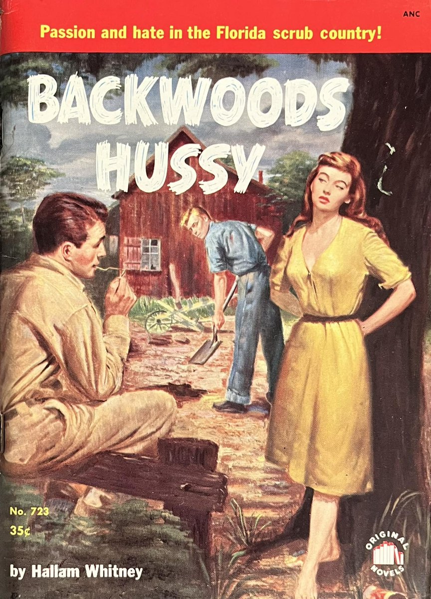 wilsongullis's tweet photo. Backwoods Hussy by Hallam Whitney (Harry Whittington) (Original Novels 723, 1952). Cover Art by Rudy Nappi. #BackwoodsHussy #HallamWhitney #HarryWhittington #1950s #vintage #paperback #books #book #coverart #coverartwork #RudyNappi #OriginalBooks #cover https://t.co/1HCO7rh8JY