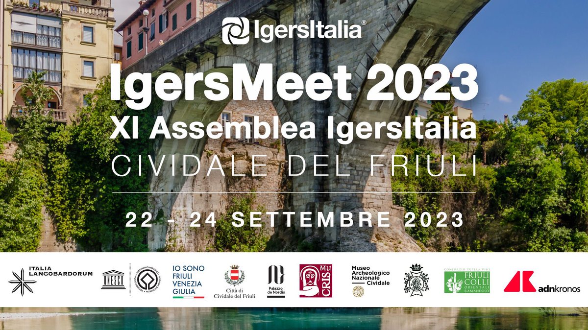 📣 La XI Assemblea Nazionale di @IgersItalia si svolgerà a #CividaledelFriuli. Dal 22 al 24 settembre 2023, con il supporto di @fvglive e @longobardinitalia, uno tra i borghi più belli  d'Italia👇🏻
igersitalia.it/cividale-del-f…
#AssembleaIgersitalia2023 #IgersMeet2023 #IgersItalia