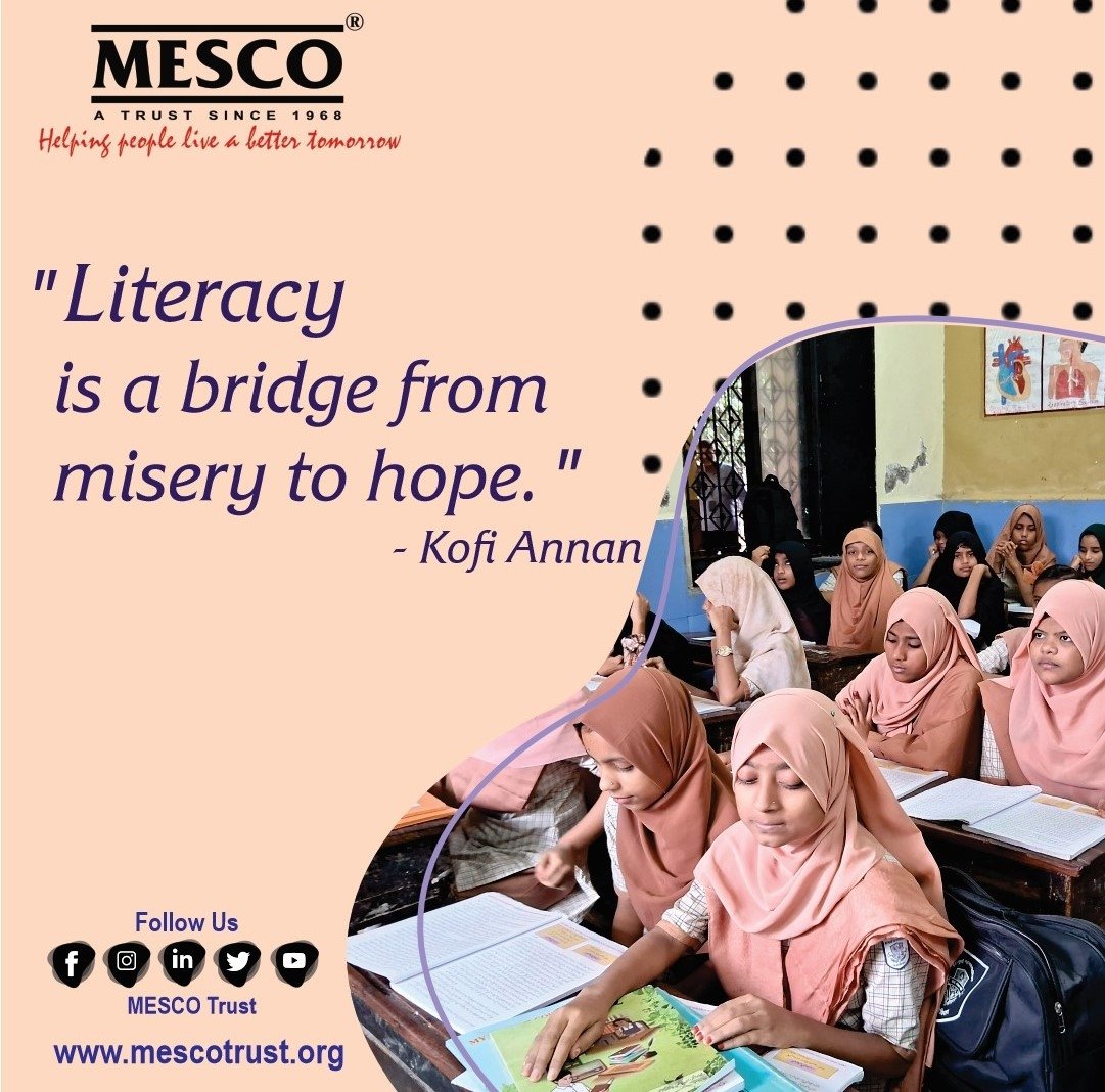 Literacy
Is a Bridge From 
Misery to Hope
#studentlife #studying #nonprofitorganization #givingback #maharashtra #donors #donations #trusts #ngo #mumbai #mumbaingo #india #philanthropy #dogood #nonprofit #volunteer #donate #charity #volunteer #causes #socialgood #activism #mesco