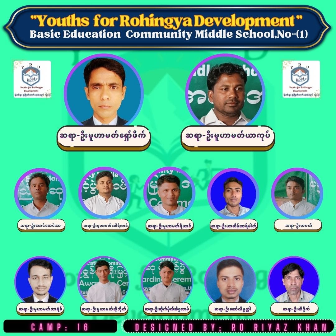 ForYrd's tweet photo. We Youths for Rohingya Development (YRD) Team really appreciated to those teachers who are extremely hard working to make our future generation with Myanmar government Curriculum in camp 16/15.

#youthsforrohingyadevelopment 
#ပညာရွှေပြည်
#educationforall 
#Camp15/16 https://t.co/rSJpB08IOJ