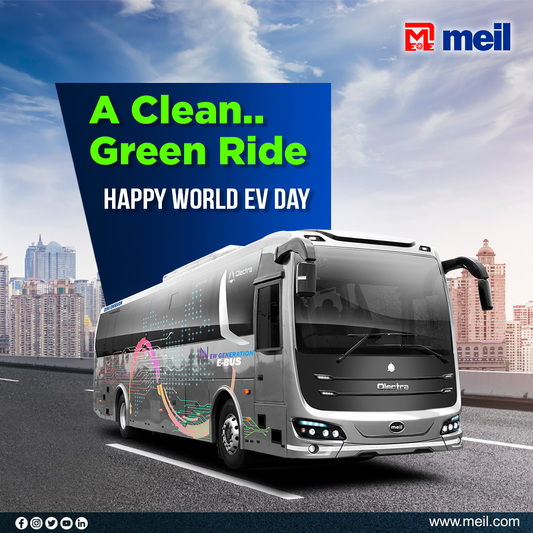 Today is #WorldEVDay. The theme is ‘Driving Change, Together’. @OlectraEbus over 1,300 fleet of e-buses are successfully ferrying people across cities. We’re changing how people #travel, one #electricbus ride at a time.
#ElectricBuses #ElectricVehicles #GoGreen #evday #emobility