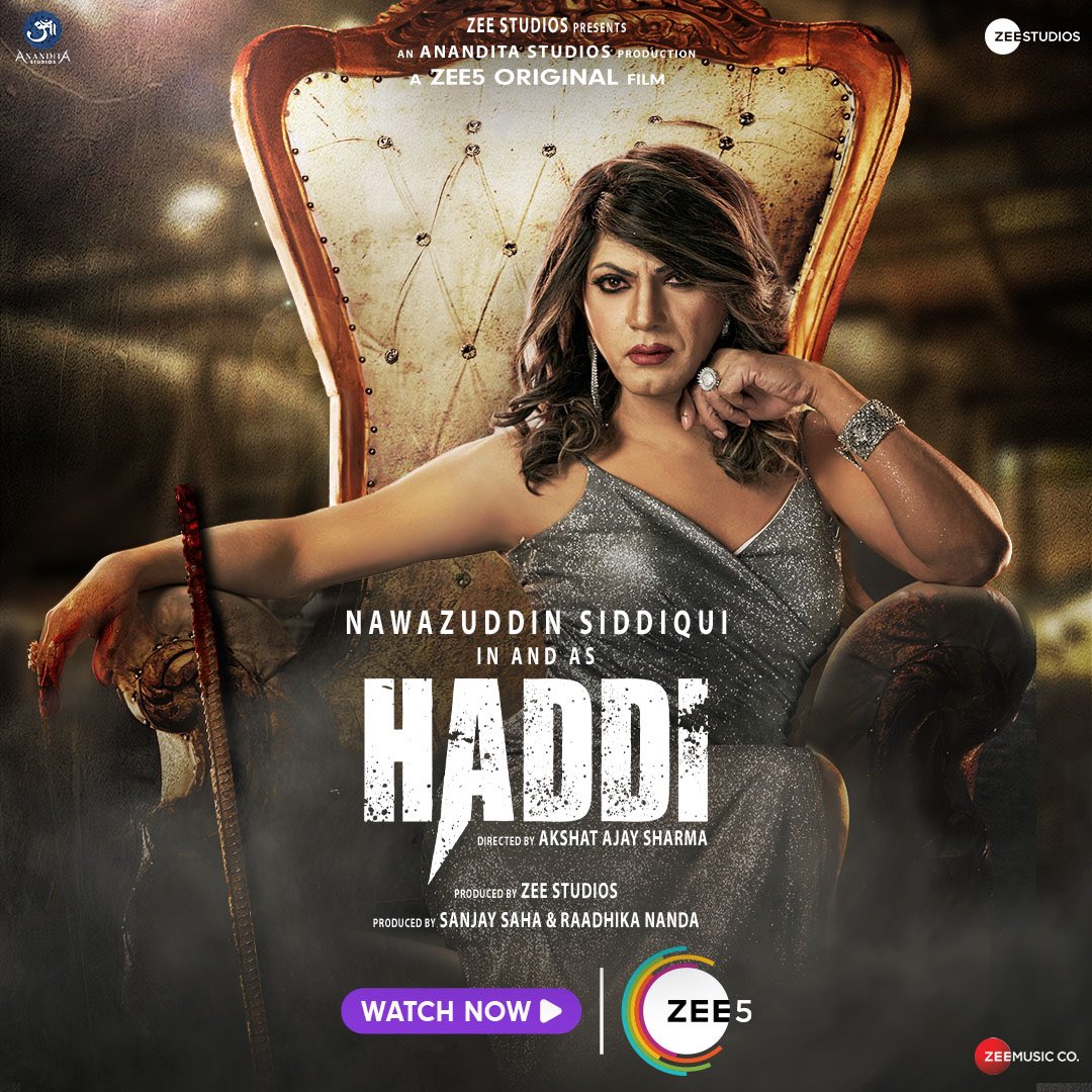 . @Nawazuddin_s 's transformation is already winning hearts, and the character and his performance will surely win many more. A masterpiece indeed! #HaddiOnZEE5 @ZEE5India @ZeeStudios_