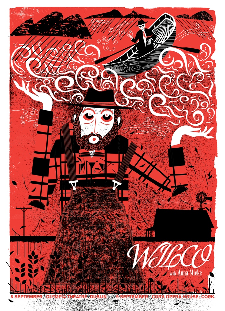 For the first time we may be leaving an overseas tour with no unsold posters. Thank you for supporting the band and other very talented artists! Cork resident, @craigcarry, created and printed this one for Ireland. Doors 7pm Anna Meike 8pm Wilco 9pm