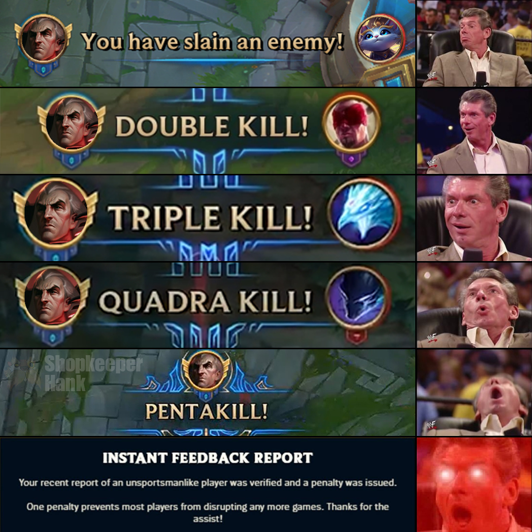 ShopkeeperHank's tweet photo. Nr. 1 is best because Yumi died 👊 #leaguememes #leagueoflegends #lol #memes https://t.co/9gUZJUYrFa