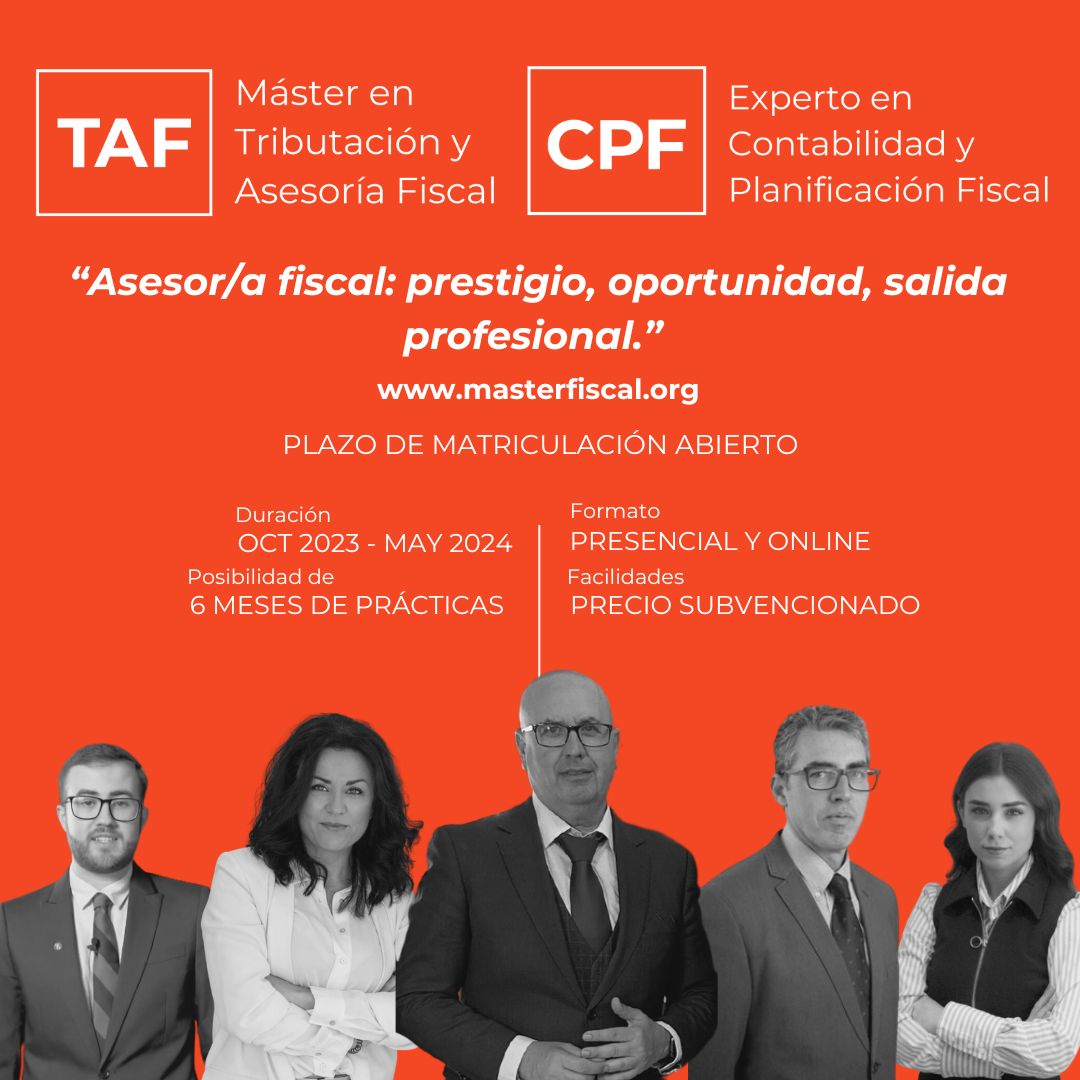 !!!! ÚLTIMAS PLAZAS !!!! Máster en Tributación y Asesoría Fiscal. Pronto comenzamos. Preparados para disfrutar en el apasionante viaje hacia la fiscalidad. 10 años formando asesores/as fiscales.
masterfiscal.org
mastertributaciongranada@economistas.org
#brilloenlosojos