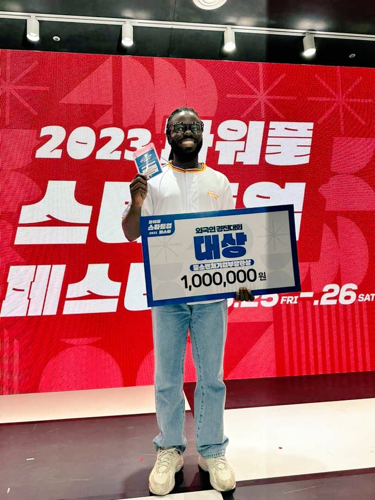 nsa_knu's tweet photo. Congratulations to Mr. Victor Morakinyo @Movicmatics and his team on their impressive achievement at the Daegu Start-up idea contest during the 2023 Global Innovation Festa (GIF) with POWERFUL STARTUP FESTA! https://t.co/HRr8QhGfTH