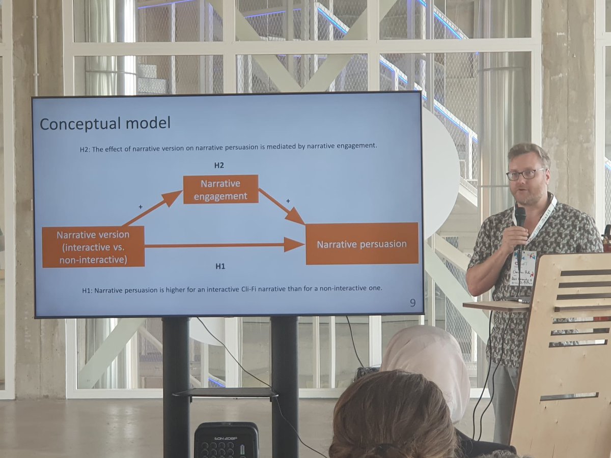 Good times at the <a href="/acmsigcas/">ACM SIGCAS Computers & Society, @sigcas@hci.social</a> GoodIT conference in Lisbon! We presented our study on the persuasive effects of an interactive climate fiction documentary. With <a href="/renske2310/">Renske van Enschot</a> @KarinFikkers &amp; Judith Prins #climatechange #idn #impact <a href="/HKUtrecht/">HKU</a> 

Paper 👉 dl.acm.org/doi/abs/10.114…