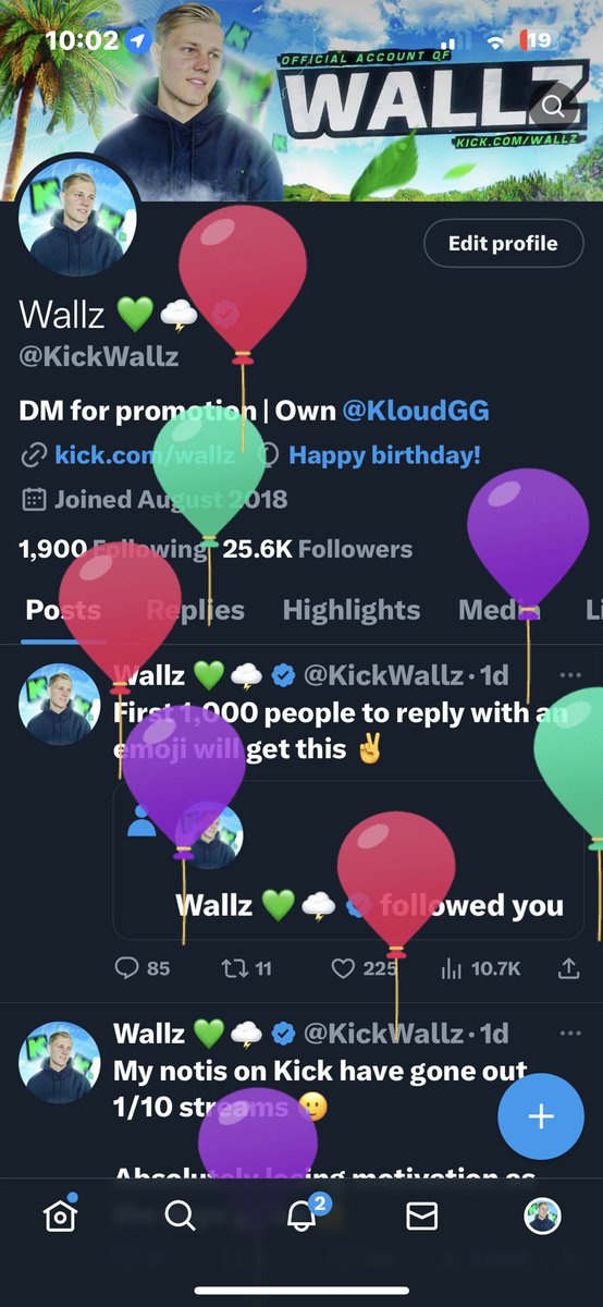 KickWallz's tweet image. 21 🥳